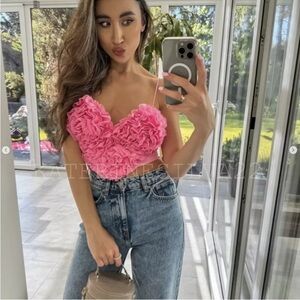 NWT Zara strappy heart crop top